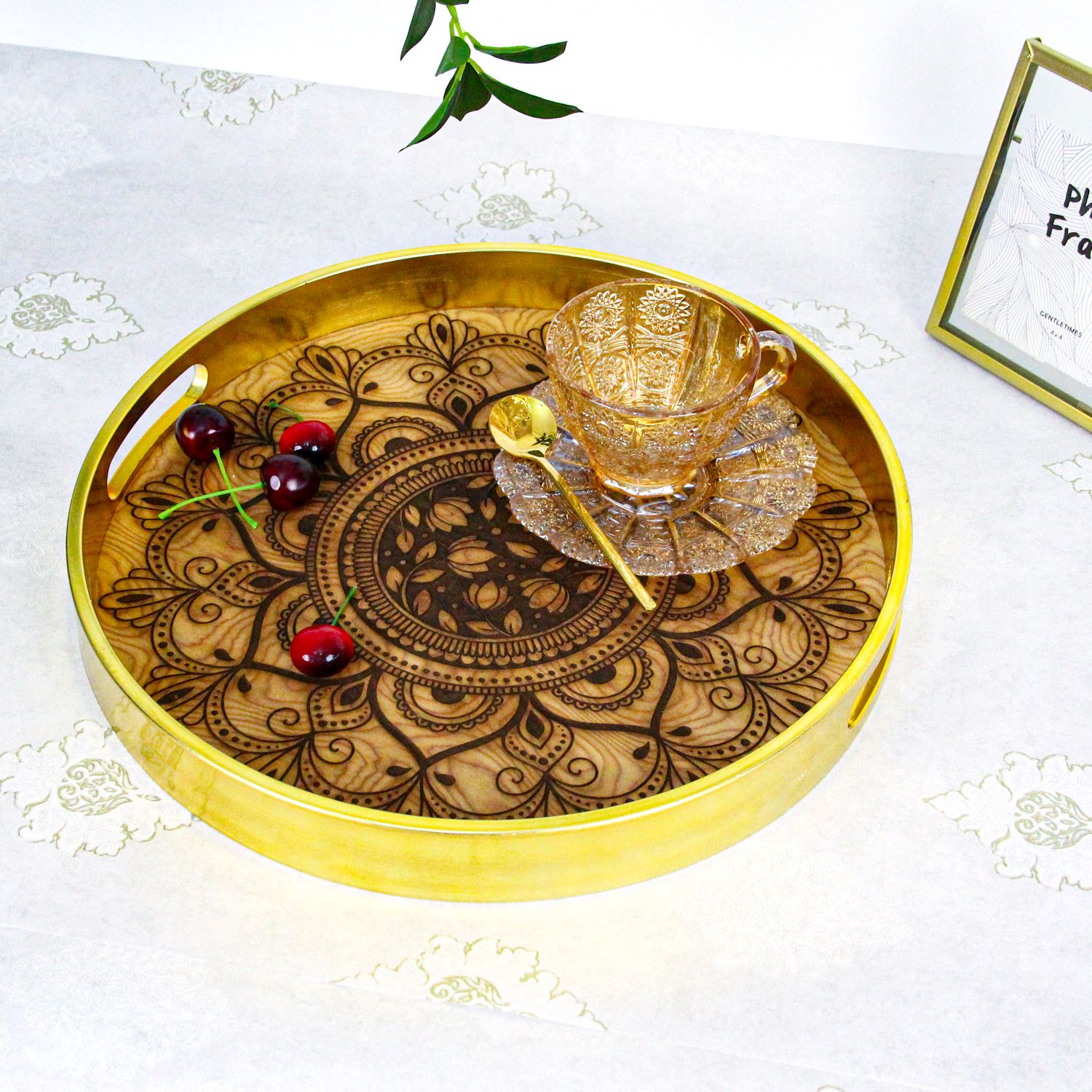 Customized designs tray Rectangular Plastic Tray Beautifully Coffee Table Decor Food and drink serving tray