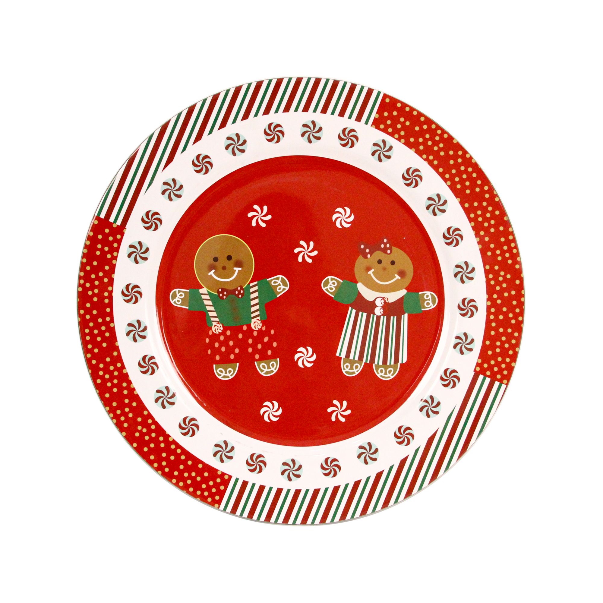 New Design For Christmas Santa Claus Pattern Plastic Charger Tray Wedding Banquet Table Decoration Charger Plate