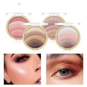 Five-color baked powder eyeshadow palette, contouring and high-gloss all-in-one eyeshadow palette, shimmery and shimmery blush