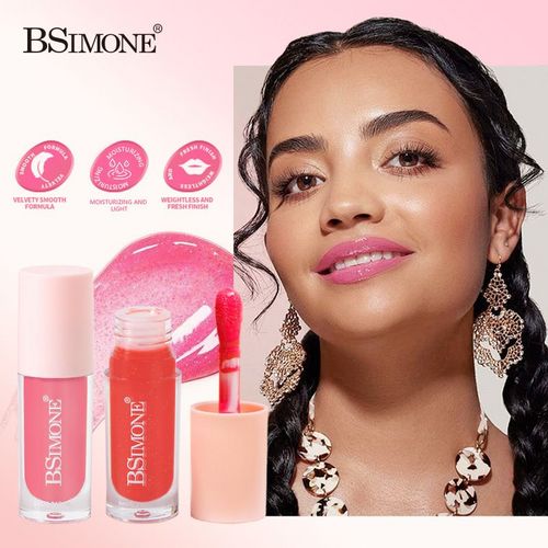 BSMIONE Six-color water-glossy lip glaze, moisturizing, non-sticky, pearlescent fine glitter lipstick OEM ODM