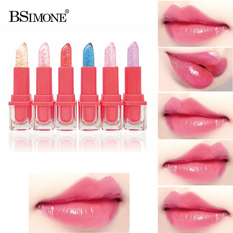 BSIMONE Gold foil crystal temperature changing lipstick jelly color moisturizing mirror lipstick