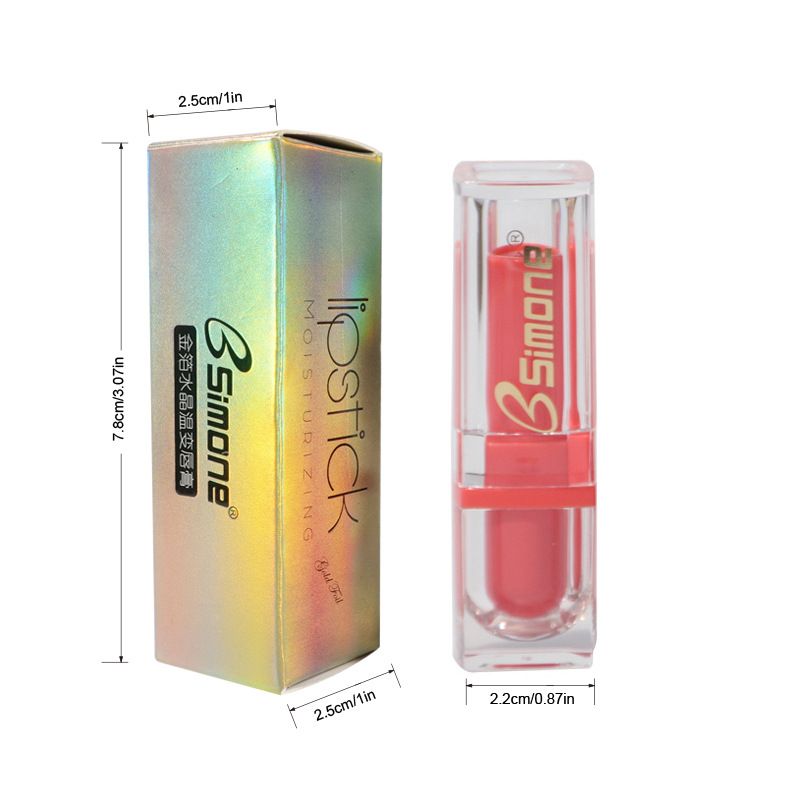 BSIMONE Gold foil crystal temperature changing lipstick jelly color moisturizing mirror lipstick