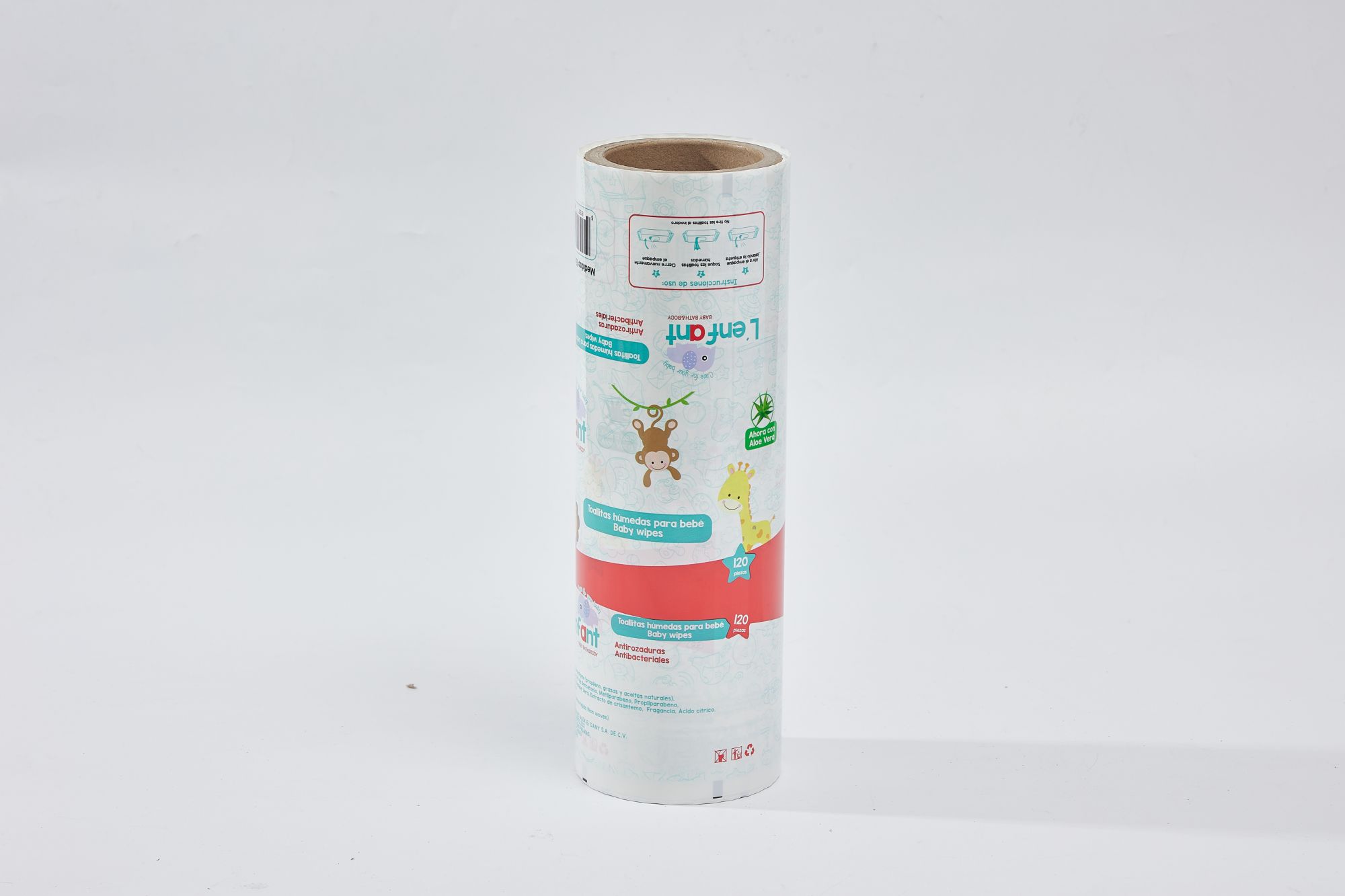 Custom Printed Baby Diaper Wet Tissue Sachet Plastic Laminated Vertical FFS Packaging Film Roll