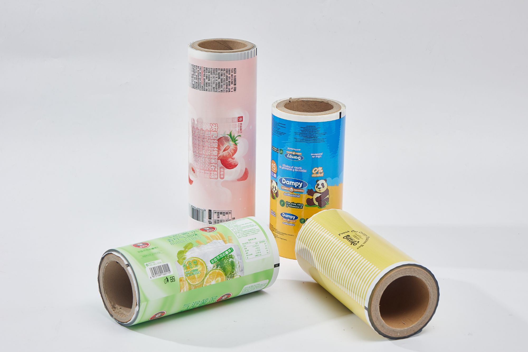 Custom Printed Baby Diaper Wet Tissue Sachet Plastic Laminated Vertical FFS Packaging Film Roll