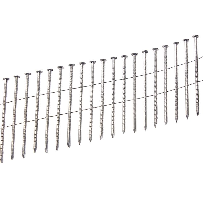 Screw Spiral Shank 15 Degree Wire Weld Coil Nails For Wood Pallet Common Nails Stinger For Roofing