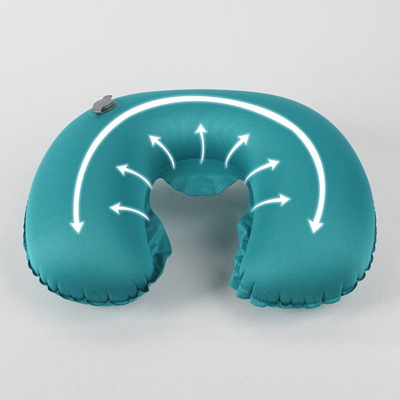 Wholesale Portable Classic Inflatable U-shaped Neck Pillow Milk Fiber for Travel