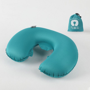 Wholesale Portable Classic Inflatable U-shaped Neck Pillow Milk Fiber for Travel