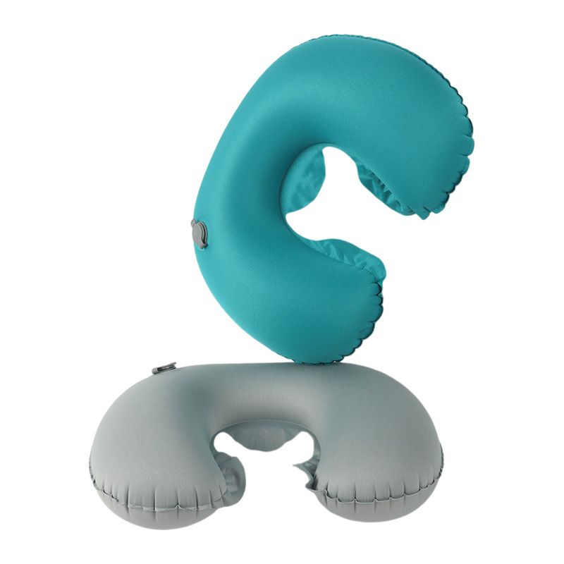 Wholesale Portable Classic Inflatable U-shaped Neck Pillow Milk Fiber for Travel