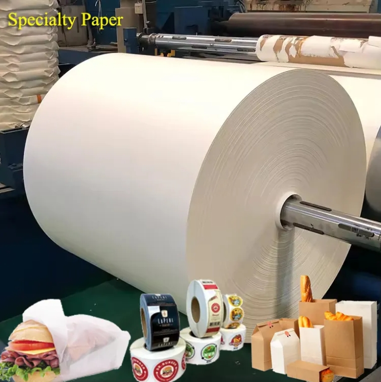 Food Wrapping Wax Grease proof Paper PE Wrap Paper roll for Rice Hamburger PE Coated