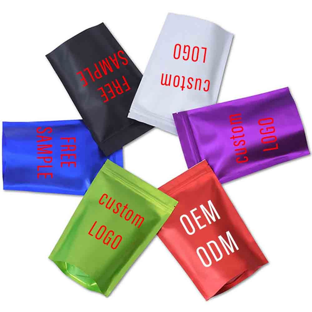 One side transparent stand up zipper pouch custom colorful aluminum foil mylar bag with window