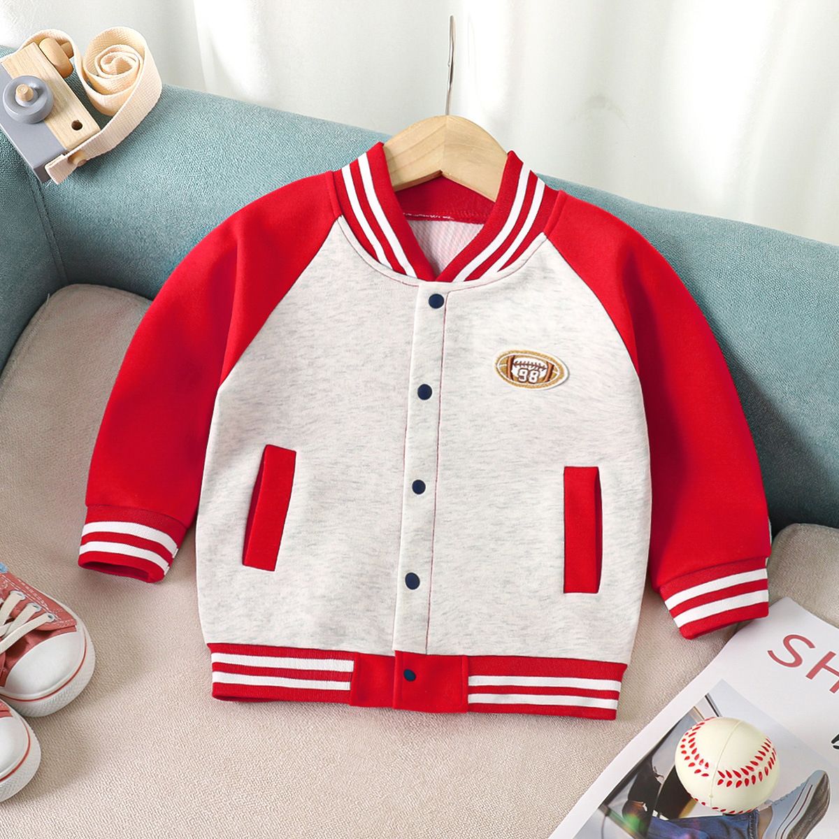 Girls' Jacket Long-Sleeve Sports Outerwear with Letter Embroidery Comfortable Casual Zip-Up Jacket for Fall/Winter