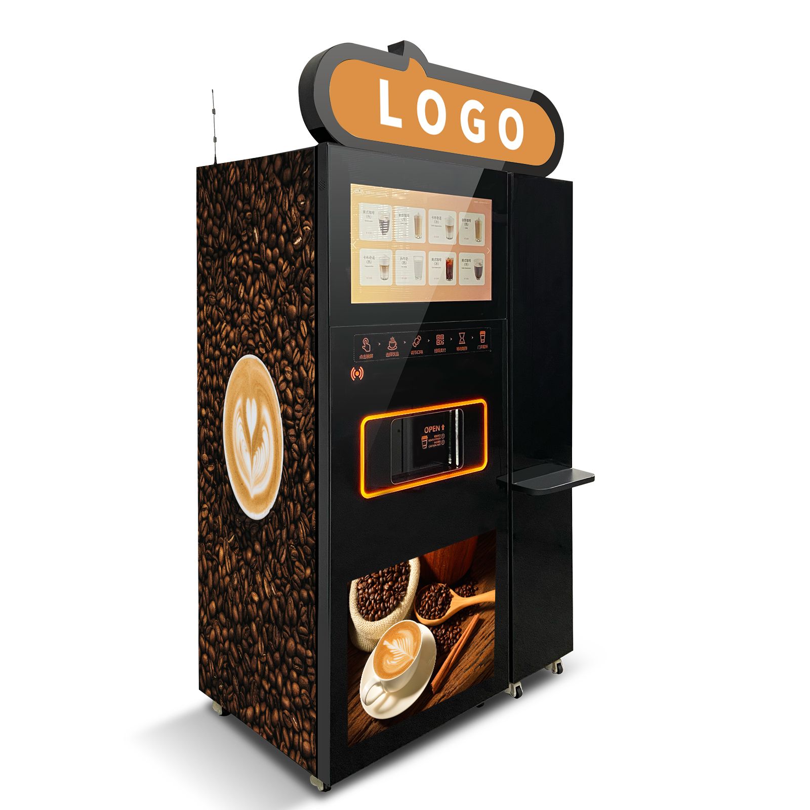 multiple kinds of coffee vending machine with ice maker