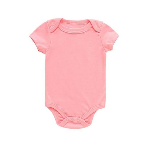 Short sleeved polyester imitation cotton hoodie solid color newborn baby solid color sublimation triangle jumpsuit