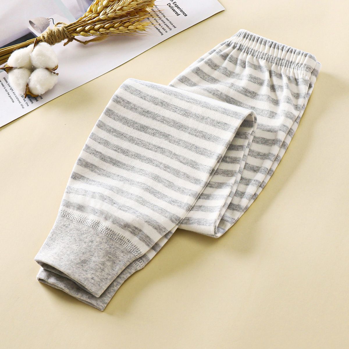 Soft and Comfortable Girls' Leggings for Spring and Autumn Multi-Color Striped Design, Versatile Long Pants for Kids