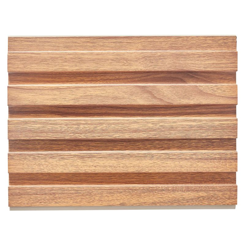 Indoor Decoration Wooden Grain PVC WPC Fluted Wall Panels For Decoration