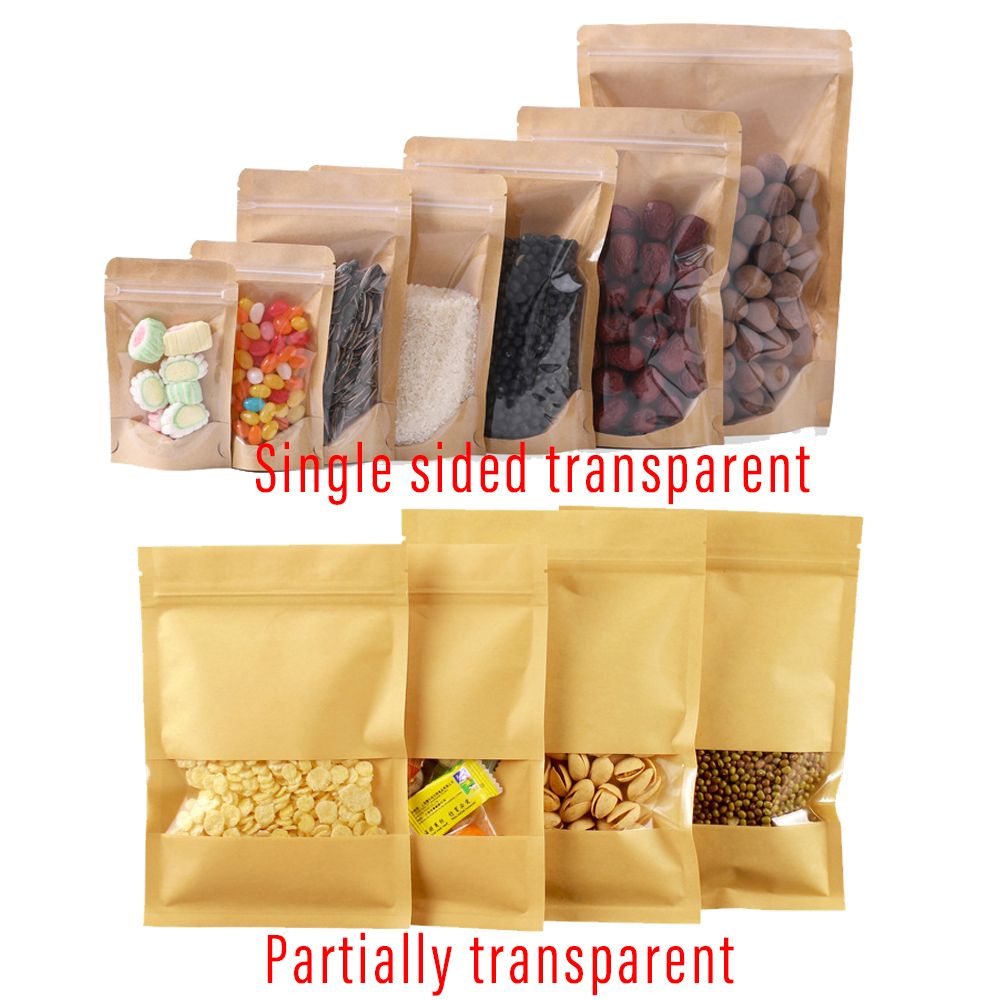 Customizable Logo Size Reusable Zipper Pouch Food Bag Eco Friendly Bag Plastic Tea Printed Kraft Candy Stand Up Pouch