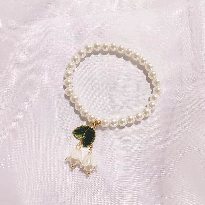 Happy rattle lily of the valley pearl bracelet women's light luxury niche exquisite bracelet