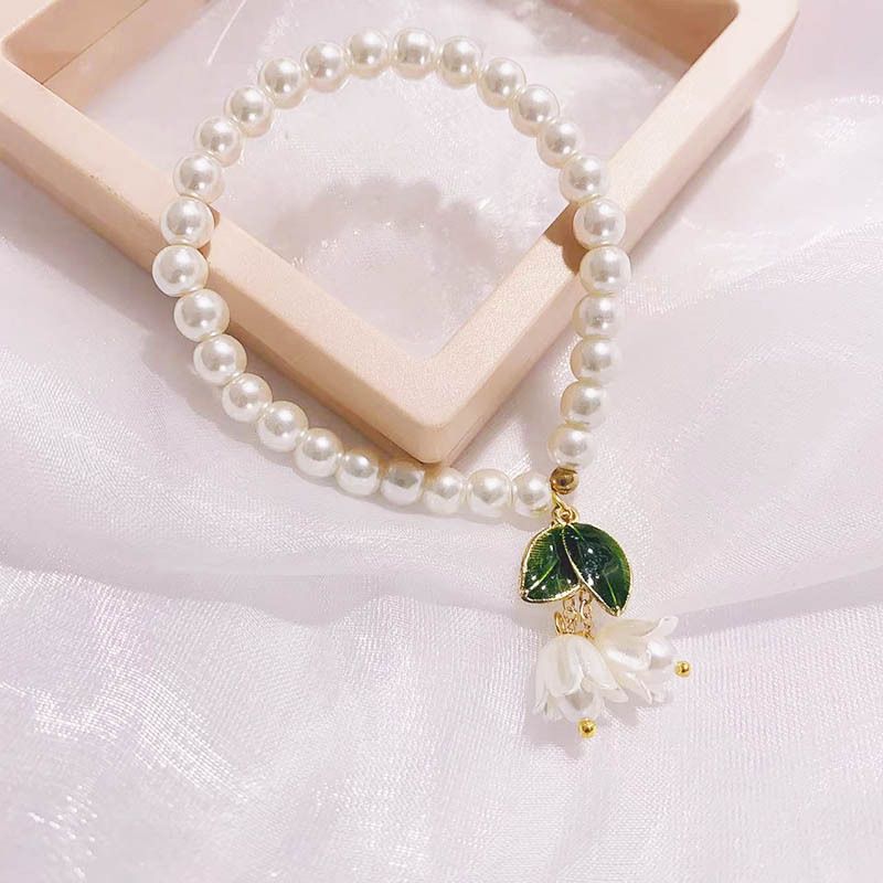 Happy rattle lily of the valley pearl bracelet women's light luxury niche exquisite bracelet