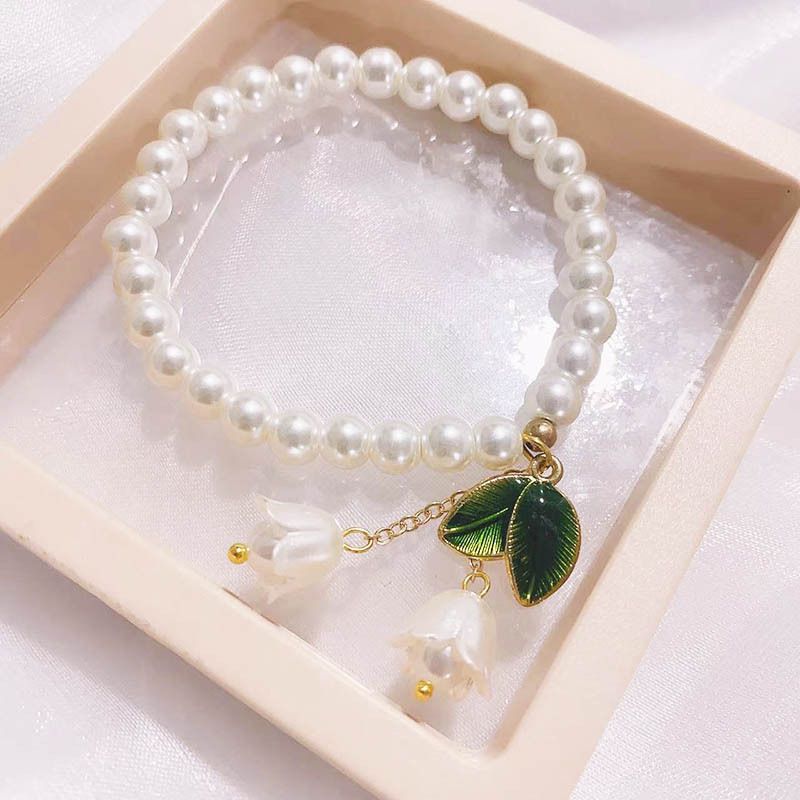 Happy rattle lily of the valley pearl bracelet women's light luxury niche exquisite bracelet