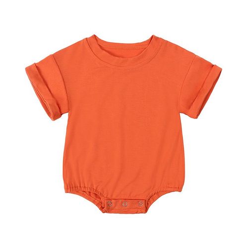 Bamboo fiber baby clothes summer thin bag fart clothes baby short sleeved crawling clothes candy color newborn