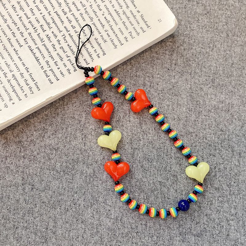 Mobile phone chain, colorful beaded wrist lanyard, cute hanging ornament, mobile phone chain for Apple, Samsung, Huawei, Xiaomi,