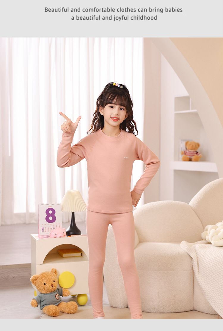 Children's warm and casual set, men's and women's home clothes, big children's autumn clothes, autumn pants two-piece set