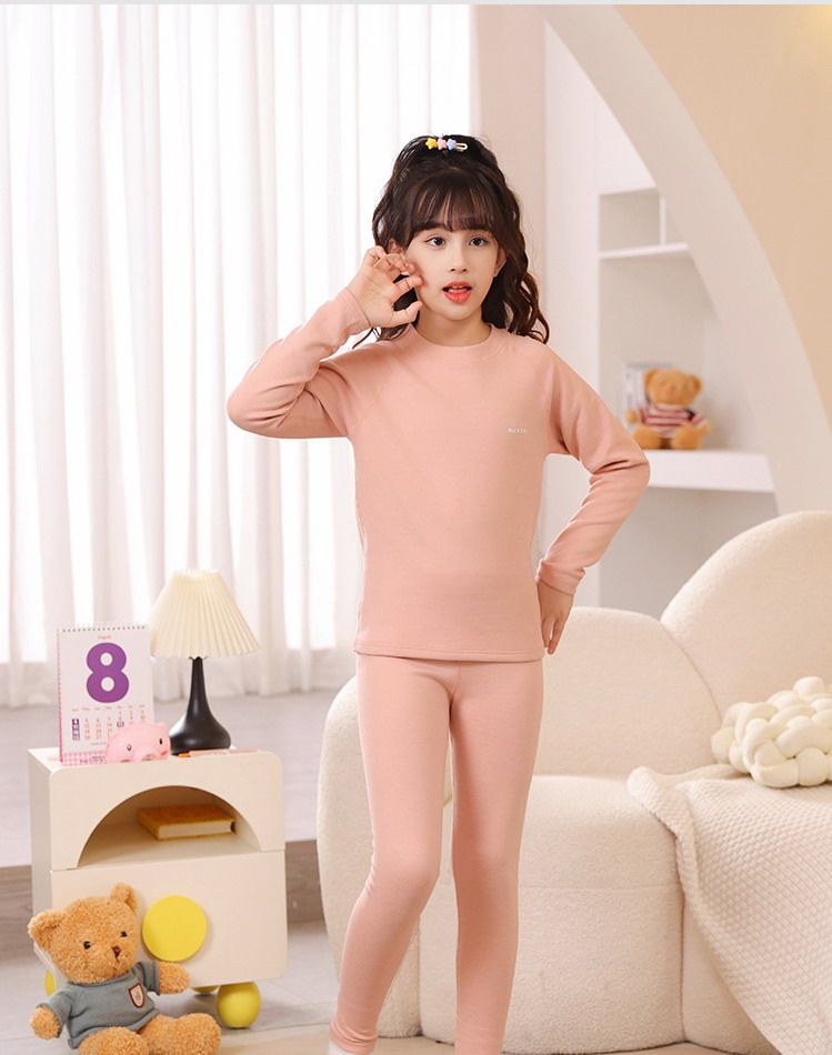 Children's warm and casual set, men's and women's home clothes, big children's autumn clothes, autumn pants two-piece set