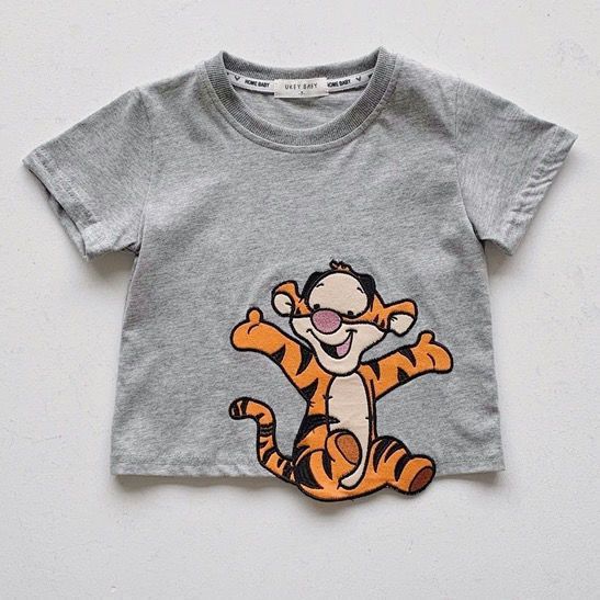 Summer Kids' Cartoon Print Short-Sleeve T-Shirt Cute Graphic Casual Fashionable Versatile Children's Top