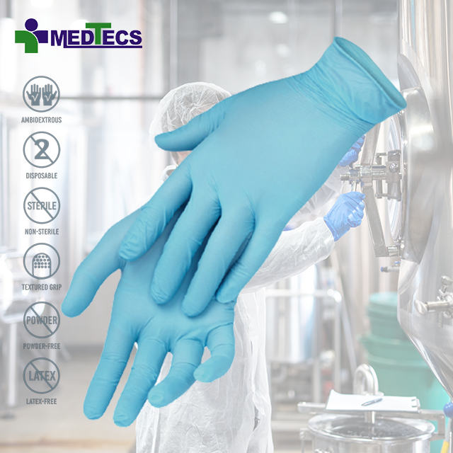 ASTM D6319 Sterile Clear Medical Non Latex Powder Free Surgical Nitrile Disposable Gloves