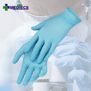 EN 455 Manufacturers Powder Free Medic Food Blue Nitrile Examination Gloves