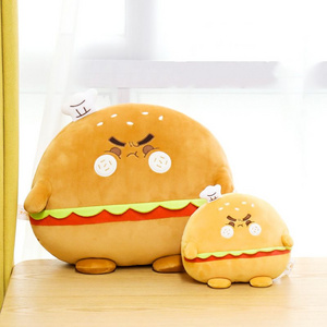 Plush Cushion Hamburger Sandwich Wholesale Custom Logo Toy Decoration