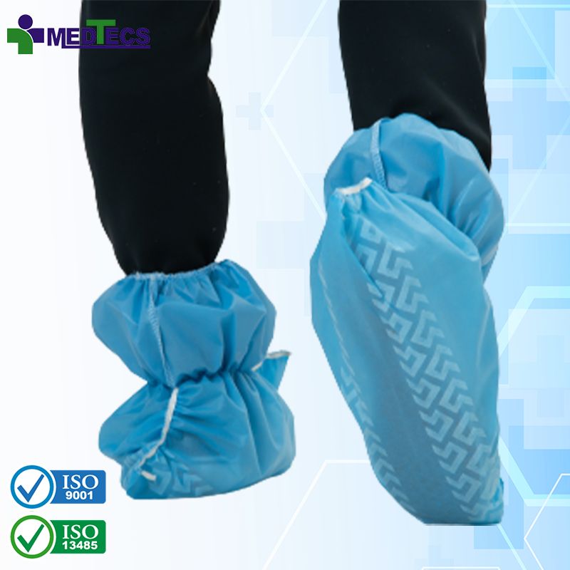 Waterproof Disposable Surgical Boot Covers Non Woven Shoe Covers Plastic