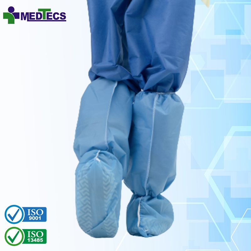 Waterproof Disposable Surgical Boot Covers Non Woven Shoe Covers Plastic