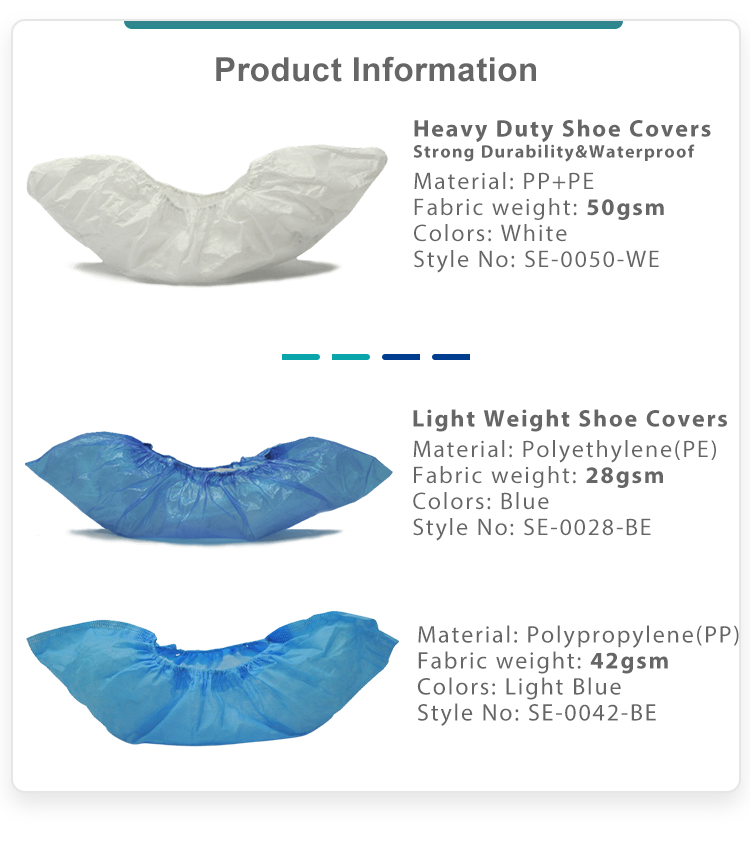 Waterproof Disposable Surgical Boot Covers Non Woven Shoe Covers Plastic