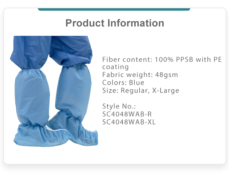 Disposable Anti Skid Blue Boot Shoe Covers Boot Type Non Woven Recyclable Strong Durability