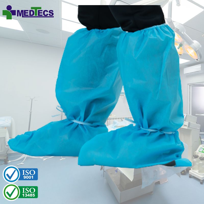 Disposable Anti Skid Blue Boot Shoe Covers Boot Type Non Woven Recyclable Strong Durability