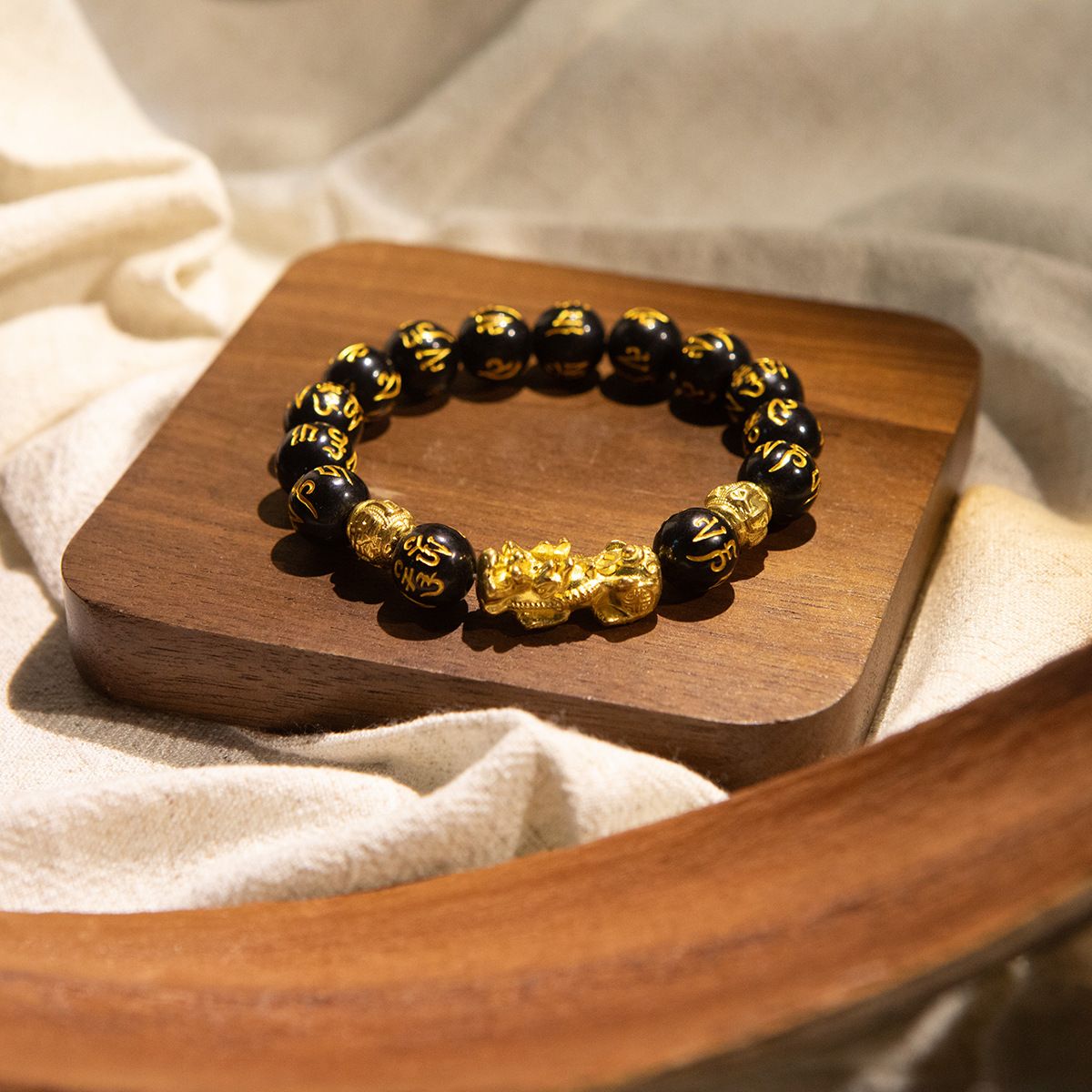 Feng Shui Obsidian Fortune Bracelet