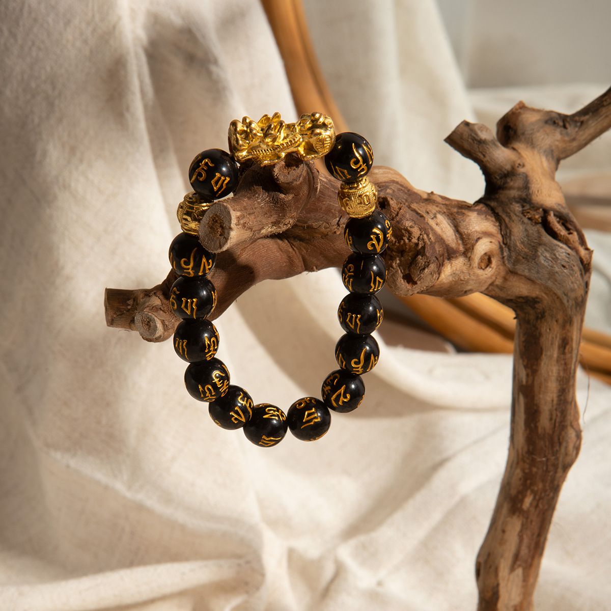 Feng Shui Obsidian Fortune Bracelet