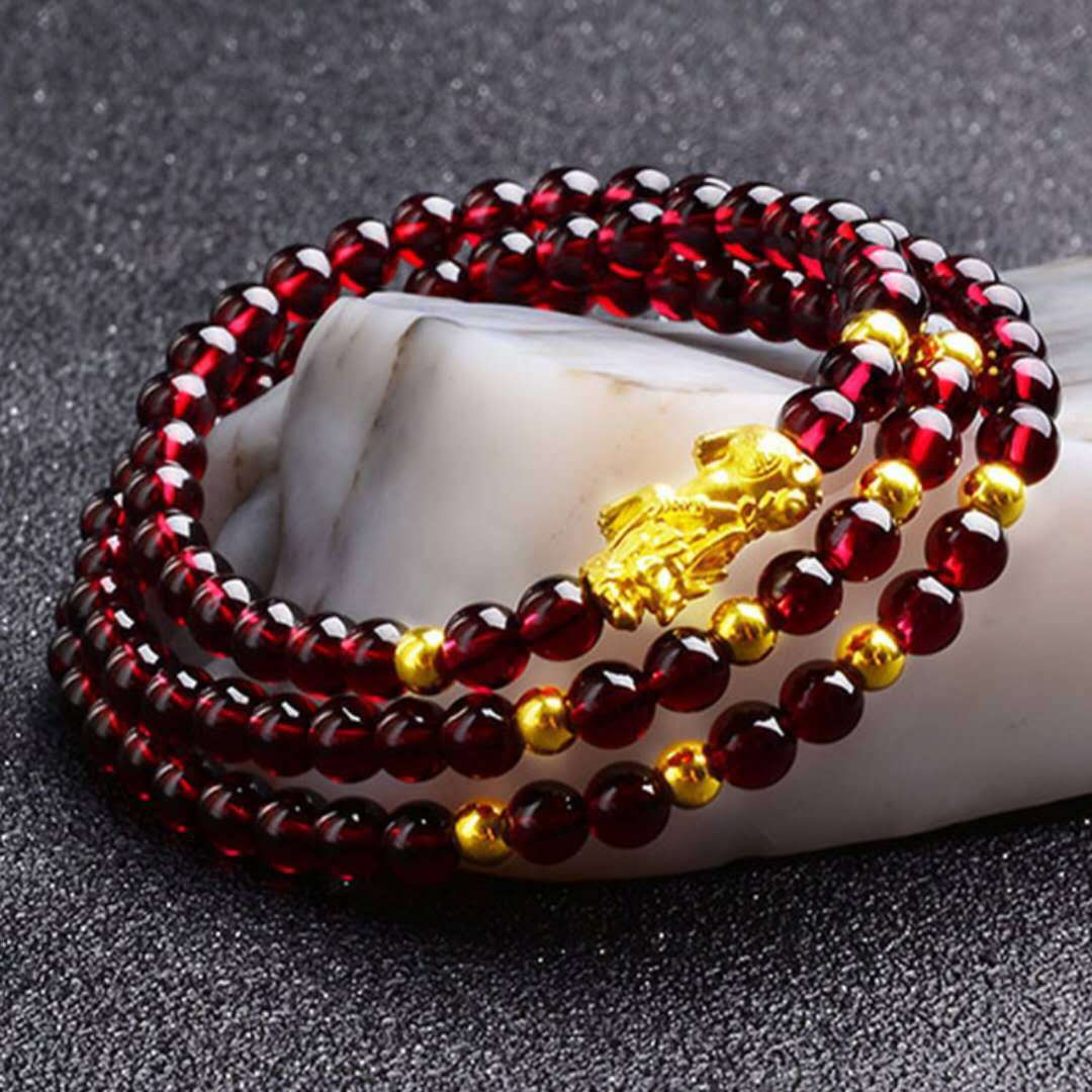 Feng Shui bead embroidery fortune luck auspicious men's and women's bracelets, ethnic style jewelry, three circles of bracelets,