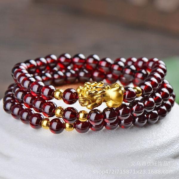 Feng Shui bead embroidery fortune luck auspicious men's and women's bracelets, ethnic style jewelry, three circles of bracelets,