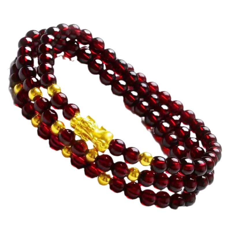 Feng Shui bead embroidery fortune luck auspicious men's and women's bracelets, ethnic style jewelry, three circles of bracelets,