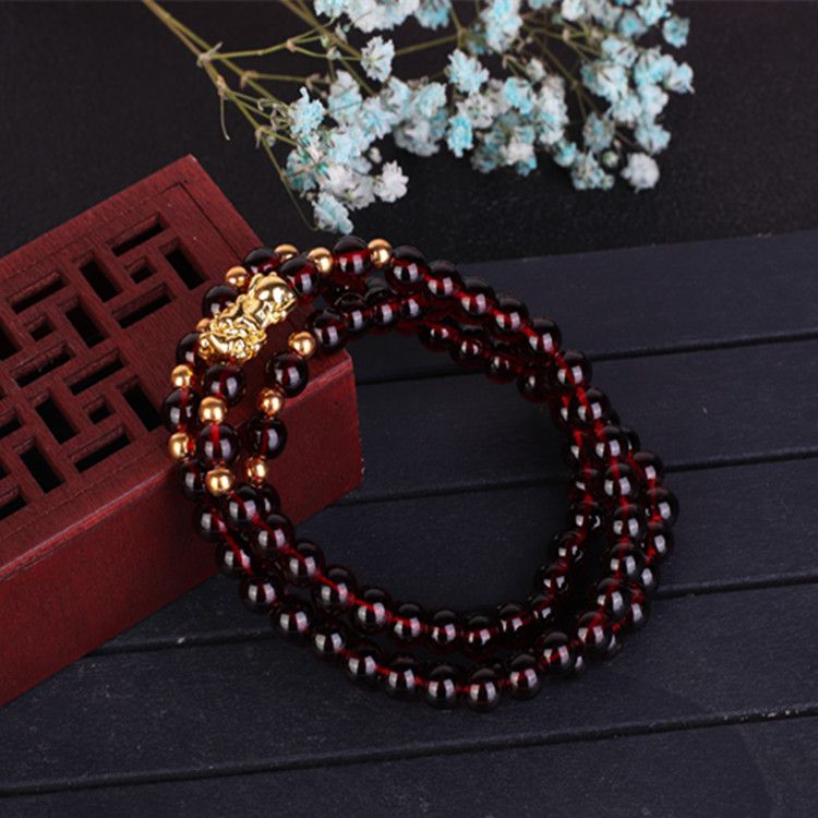 Feng Shui bead embroidery fortune luck auspicious men's and women's bracelets, ethnic style jewelry, three circles of bracelets,