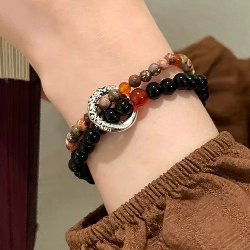 The new Ping An buckle beaded bracelet women's bracelet couple hand ornament keeps safe