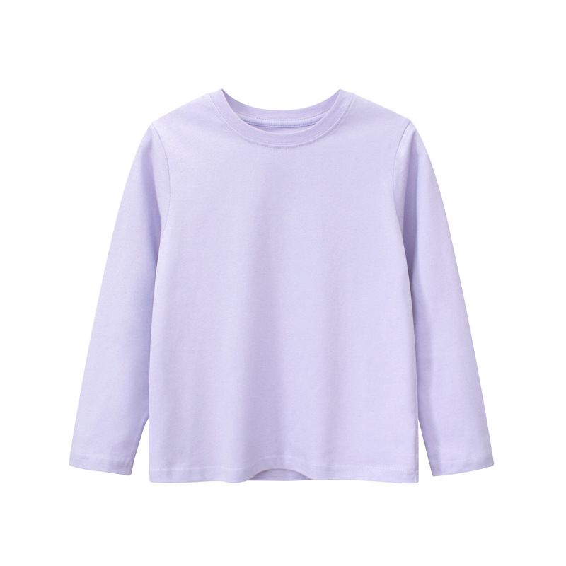 Autumn Girls' Long-Sleeve Solid Color T-Shirt - Simple and Versatile Children's Everyday Casual Base Layer Long-Sleeve Top