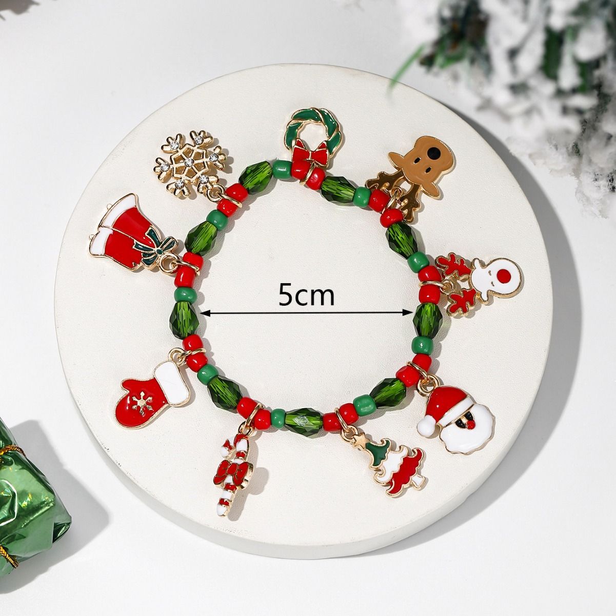 New Beaded Bracelet Christmas Day Festive Elk Santa Claus Crutch Snowflake Gloves Crutch Water