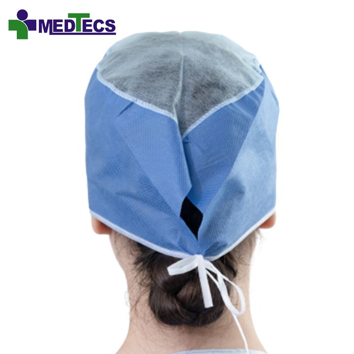 Medtecs Plastic Disposable Printed Surgical Cap Disposable Blue