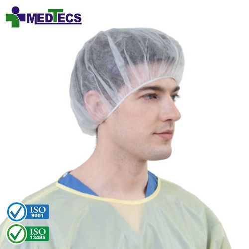 Dusts Spatter Resistant Solid Color Nurse Hat Head Cover Round Scrub Disposable Surgical Nonwoven Bouffant Cap