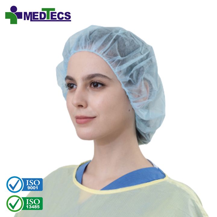 Dusts Spatter Resistant Solid Color Nurse Hat Head Cover Round Scrub Disposable Surgical Nonwoven Bouffant Cap