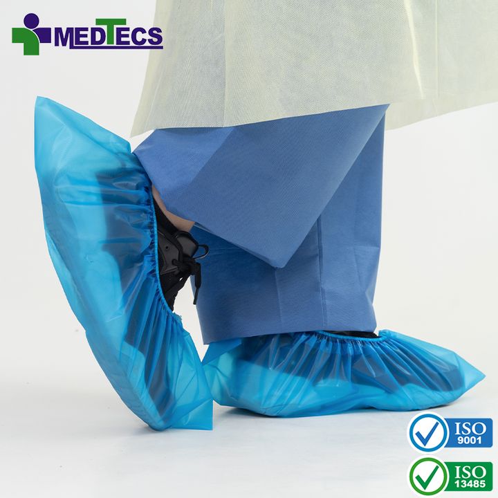 Anti Blood Fluid PE Supply Covers Medical Woven Shoe Cover Disposable Non Slip White