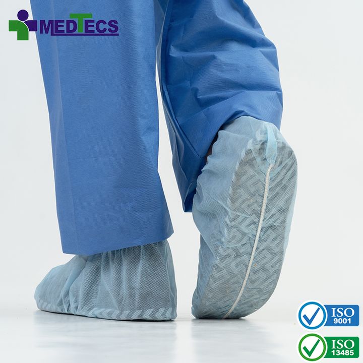 Anti Blood Fluid PE Supply Covers Medical Woven Shoe Cover Disposable Non Slip White